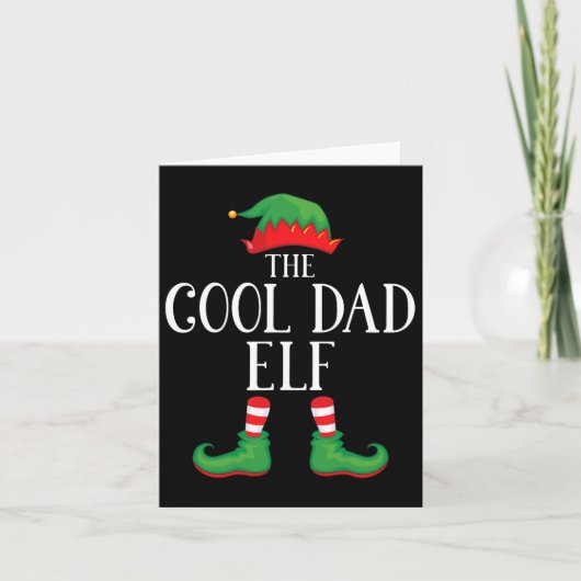 Cool Dad Elf Matching Group Xmas Funny Family Chri Kaart (Voorkant)