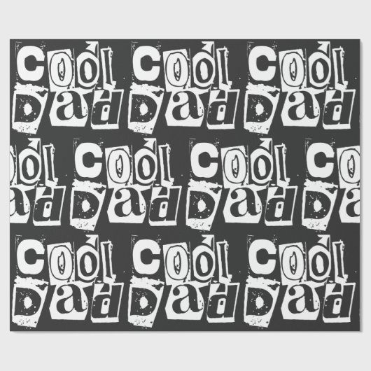 Cool Dad Funny Black and White Typography Cadeaupapier (Vlak)