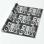 Cool Dad Funny Black and White Typography Cadeaupapier (Uitgerold)