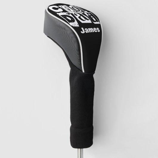 Cool Dad Funny Black and White Typography Golfheadcover (Schuin)