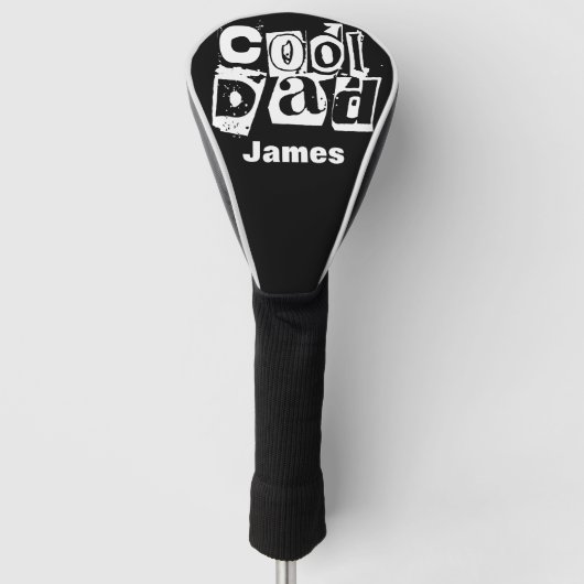 Cool Dad Funny Black and White Typography Golfheadcover (Voorkant)