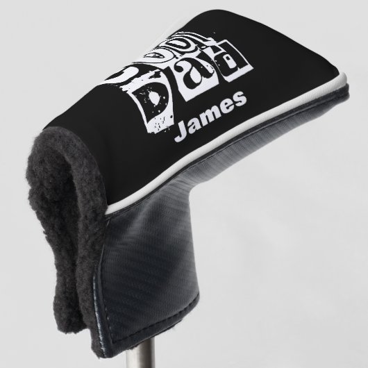 Cool Dad Funny Black and White Typography Golfheadcover (3/4 voorkant)