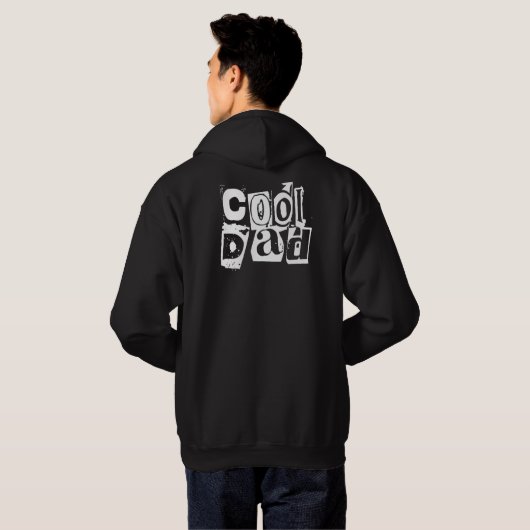 Cool Dad Funny Black and White Typography Hoodie (Achterkant volledig)