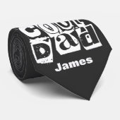 Cool Dad Funny Black and White Typography Stropdas (Opgerold)