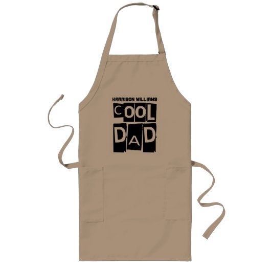 Cool Dad Funny Typography Naam of tekst toevoegen Lang Schort (Voorkant)