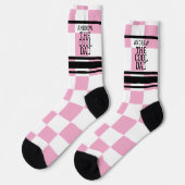 Cool Dad gepersonaliseerde geruit roze Sokken (Links)