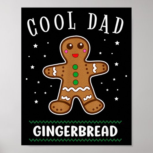 Cool Dad Gingerbread Man Cookie Family Christmas P Poster (Voorkant)