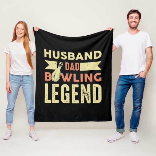 Cool Dad Husband Bowling Legend Fleece Deken (In situ)