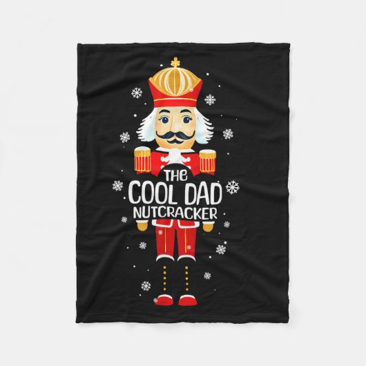 Cool Dad Nutcracker Funny Christmas Family Matchin Fleece Deken (Voorkant)