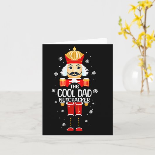 Cool Dad Nutcracker Funny Christmas Family Matchin Kaart (Gele Bloem)