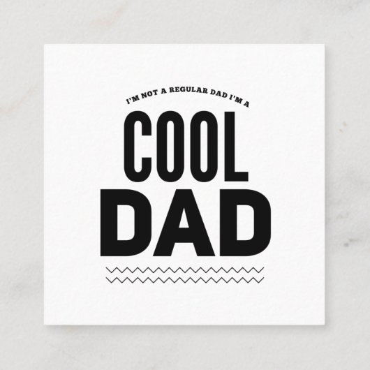 Cool dad regular dad grappige vaders dag vierkante visitekaartje (Achterkant)