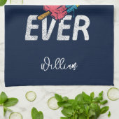 Cool Dad Summer BBQ Grill Pop Gepersonaliseerd Theedoek (Gevouwen)