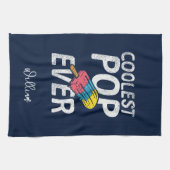 Cool Dad Summer BBQ Grill Pop Gepersonaliseerd Theedoek (Horizontaal)