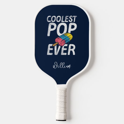 Cool Dad Summer Popsicle gepersonaliseerd Pickleball Paddle (Achterkant)