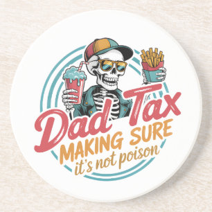 Cool Dad Tax Skeleton Food Humor Zandsteen Onderzetter