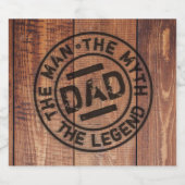Cool Dad The Man Myth Legend Wood Pyrografie Bier Etiket (Enkel label)