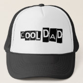 Cool Dad Typography Black and White Trucker Pet (Voorkant)