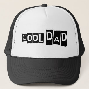 Cool Dad Typography Black and White Trucker Pet