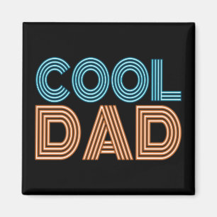 Cool Dad Vaderdag Neon Typografie   Magneet