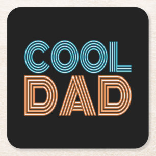 Cool Dad Vaderdag Neon Typografie   ONDERZETTER