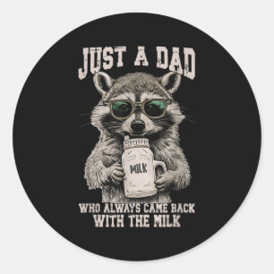 Cool Dad Wasbeer Met Melk Grappige Quote Ronde Sticker