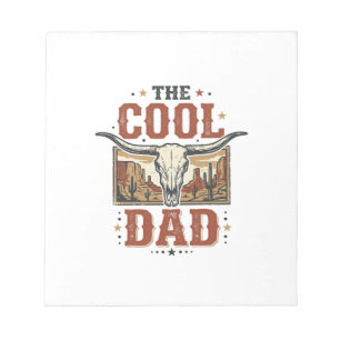 Cool Dad Western Longhorn Schedel Vintage T-shirt Notitieblok