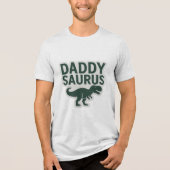 Coôl Daddysaurus Funny Vaderdag Sticker Tri-Blend Shirt (Voorkant)
