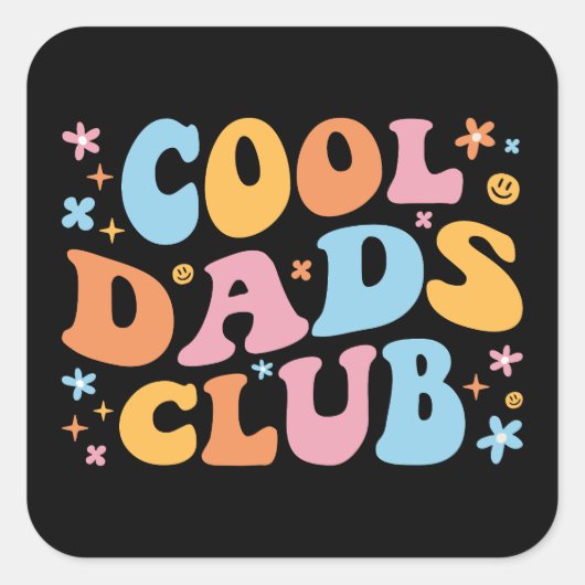 Cool Dads Club III Vierkante Sticker (Voorkant)