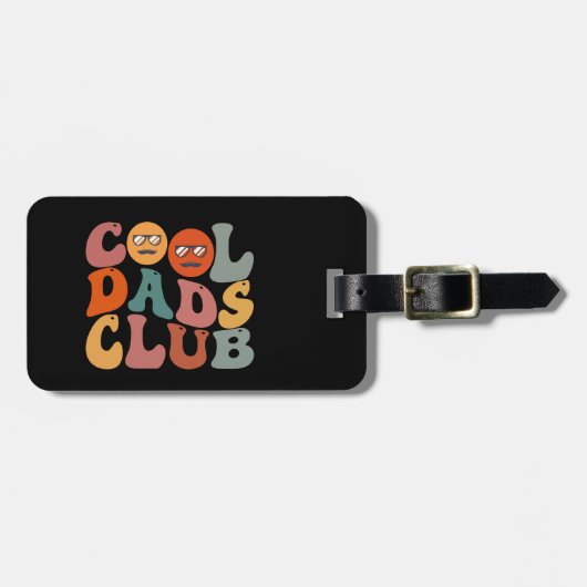 Cool Dads Club Papa Vaderdag Retro Groovy Bagagelabel (Voorkant horizontaal)