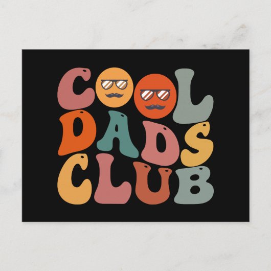Cool Dads Club Papa Vaderdag Retro Groovy Briefkaart (Voorkant)