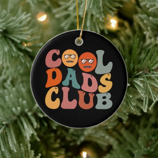 Cool Dads Club Papa Vaderdag Retro Groovy Keramisch Ornament (Boom)