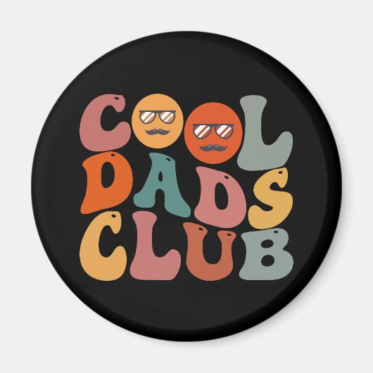 Cool Dads Club Papa Vaderdag Retro Groovy Magneet (Voorkant)