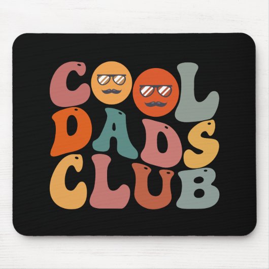 Cool Dads Club Papa Vaderdag Retro Groovy Muismat (Voorkant)