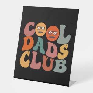 Cool Dads Club Papa Vaderdag Retro Groovy Reclamebord Met Voetstuk