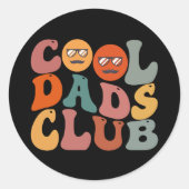Cool Dads Club Papa Vaderdag Retro Groovy Ronde Sticker (Voorkant)