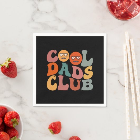 Cool Dads Club Papa Vaderdag Retro Groovy Servet (Insitu)