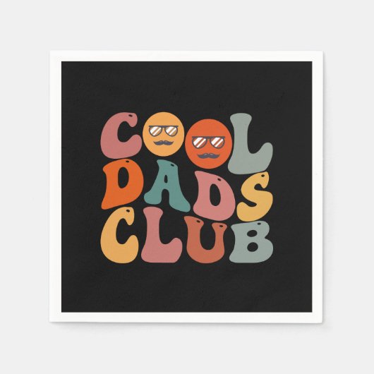 Cool Dads Club Papa Vaderdag Retro Groovy Servet (Voorkant)