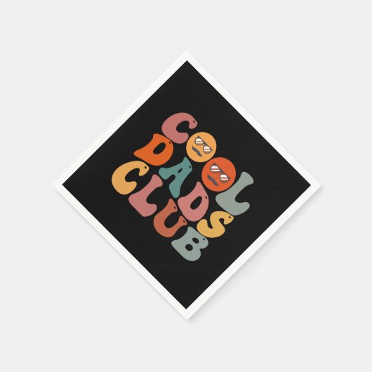 Cool Dads Club Papa Vaderdag Retro Groovy Servet (Hoek)