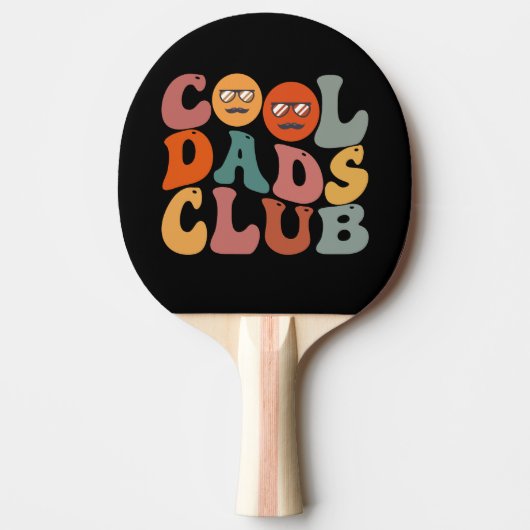 Cool Dads Club Papa Vaderdag Retro Groovy Tafeltennisbatje (Voorkant)