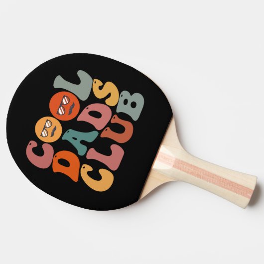 Cool Dads Club Papa Vaderdag Retro Groovy Tafeltennisbatje (Zijkant)
