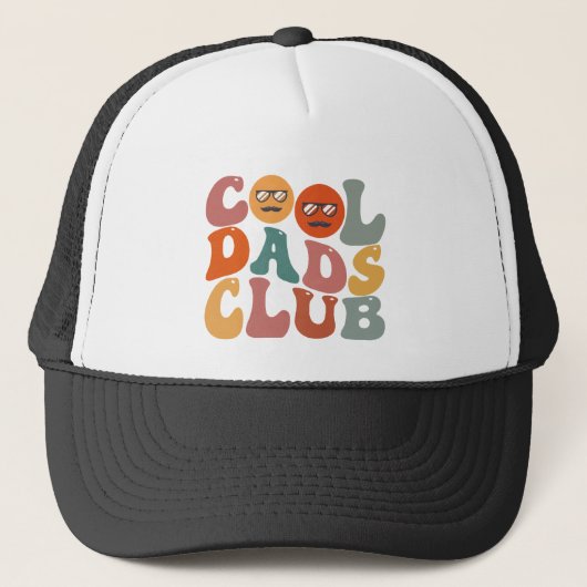Cool Dads Club Papa Vaderdag Retro Groovy Trucker Pet (Voorkant)