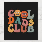 Cool Dads Club Papa Vaderdag Retro Groovy Wijn Etiket (Enkel label)
