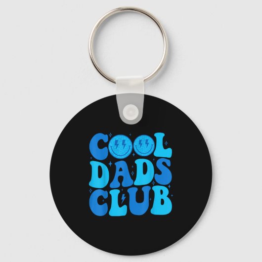 Cool Dads Club Shirt Retro Groovy Dad Father's Day Sleutelhanger (Voorkant)
