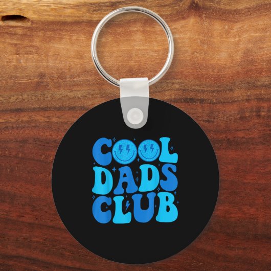 Cool Dads Club Shirt Retro Groovy Dad Father's Day Sleutelhanger (Voorkant)