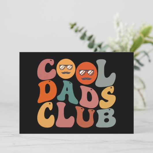 Cool Dads Club Vader Vaderdag Retro Groovy Aankondiging (Staand voorkant)