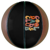 Cool Dads Club Vader Vaderdag Retro Groovy Basketbal (Verticaal)