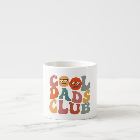 Cool Dads Club Vader Vaderdag Retro Groovy Espresso Kop (Voorkant)