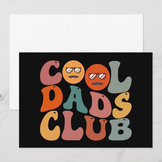 Cool Dads Club Vader Vaderdag Retro Groovy Kaart (Voorkant / Achterkant)