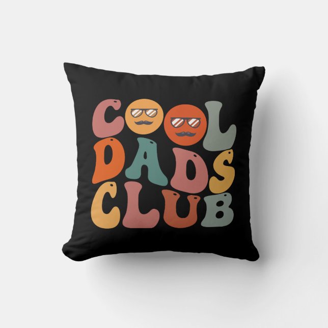 Cool Dads Club Vader Vaderdag Retro Groovy Kussen (Voorkant)