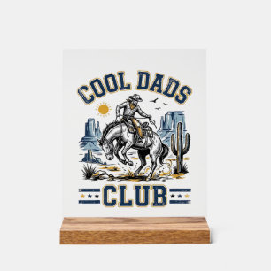 Cool Dads Club Vintage Cowboy Western Shirt Ontwer Acryl Bord